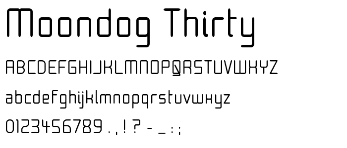 Moondog Thirty font